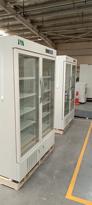 अस्पताल के उपकरण के लिए 2-8 डिग्री डबल ग्लास डोर फार्मेसी प्रयोगशाला रेफ्रिजरेटर फ्रिज